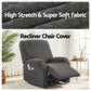Recliner Chair Covers with Storage Side Pockets Grey Fabric