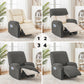 Recliner Chair Covers with Storage Side Pockets Grey Fabric