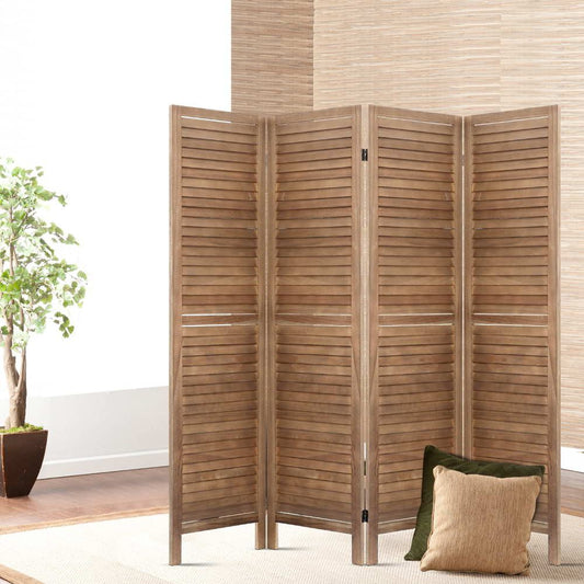 4 Panel Room Divider Screen 160x170cm - Oak