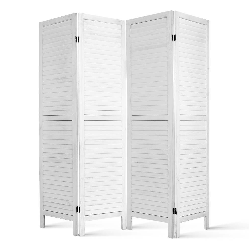 4 Panel Room Divider Screen 163x170cm - White