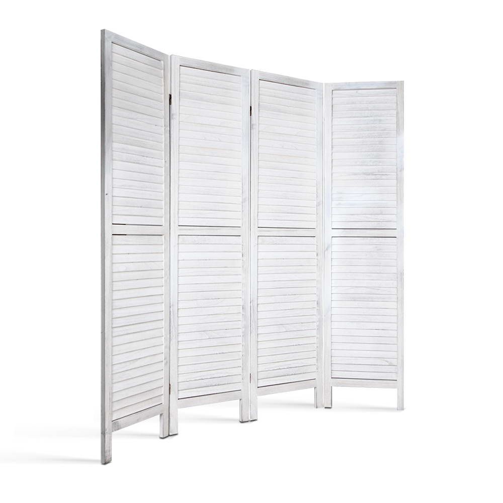 4 Panel Room Divider Screen 163x170cm - White