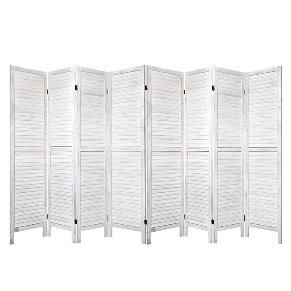 8 Panel Room Divider Screen 326x170cm - White