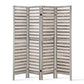 4 Panel Room Divider Screen 163x170cm Louver - Grey