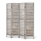 4 Panel Room Divider Screen 163x170cm Louver - Grey