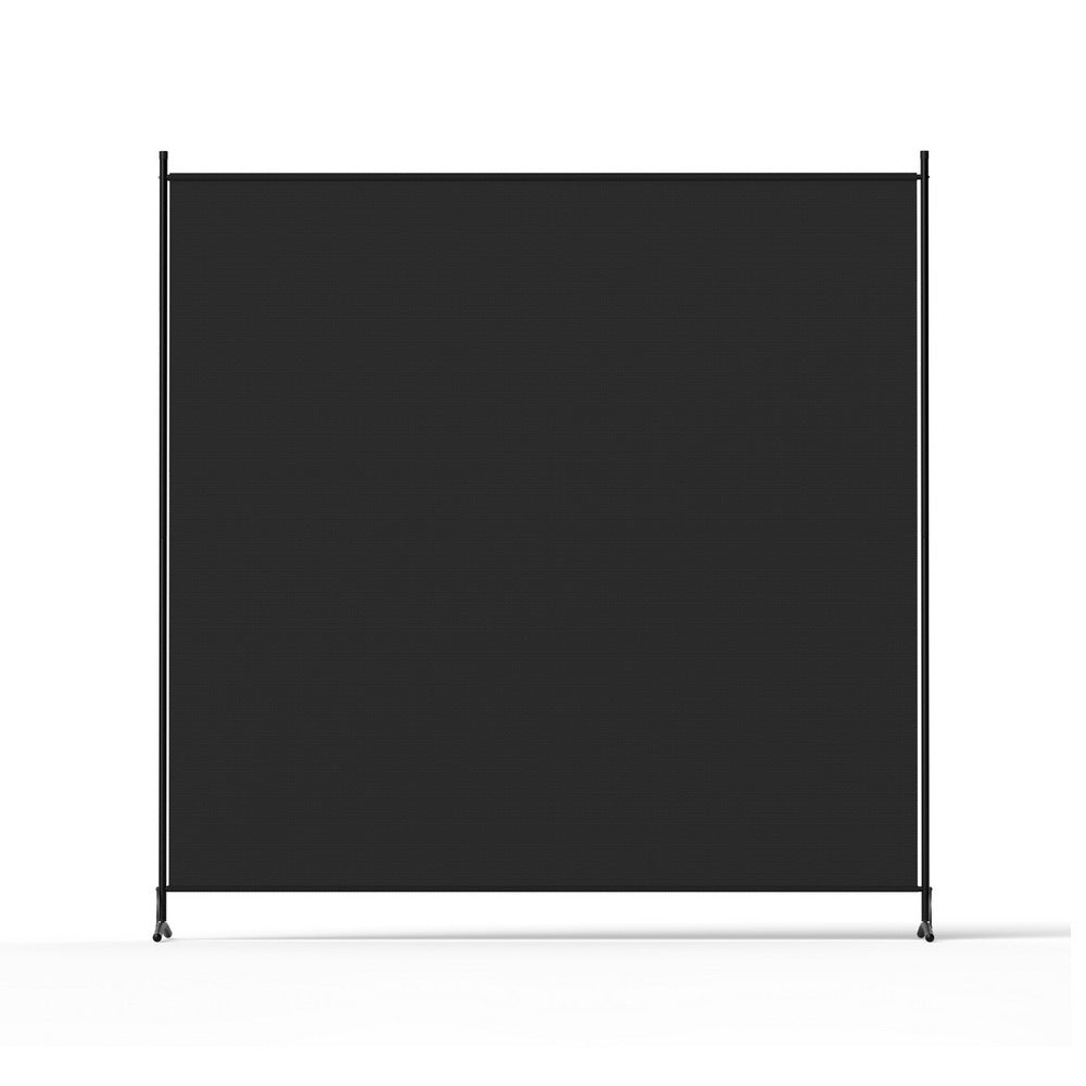 Room Divider Screen 175x180cm Fabric Black