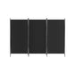 3 Panel Room Divider Screen 260x180cm Fabric Black