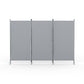 3 Panel Room Divider Screen 260x180cm Fabric Grey