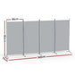 4 Panel Room Divider Screen 345x180cm Fabric Grey