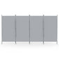 4 Panel Room Divider Screen 345x180cm Fabric Grey