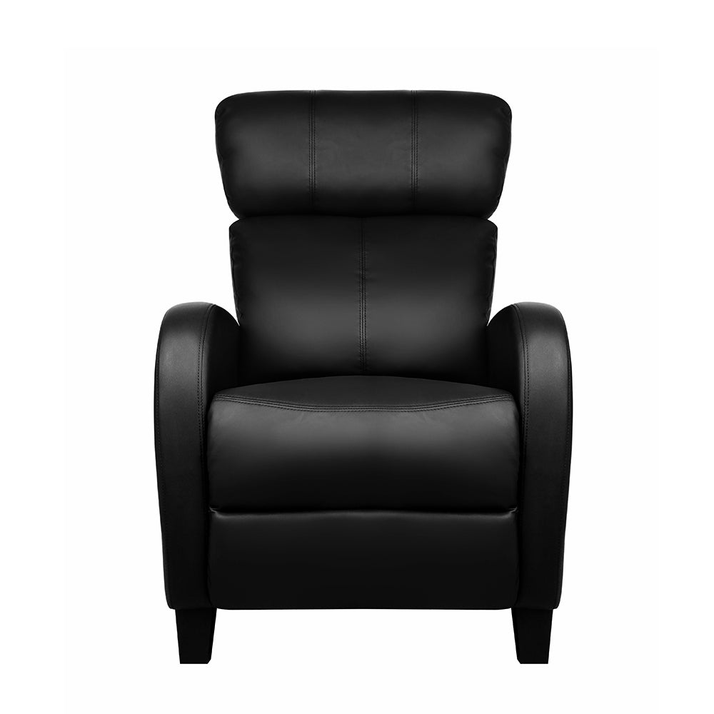 Argo PU Leather Reclining Armchair - Black