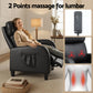 Atropos Massage Recliner Chair Small Recliner Sofa for Adults PU Leather - Black