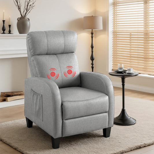 Atropos Massage Recliner Chair Small Recliner Sofa for Adults Fabric - Grey