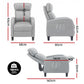 Atropos Massage Recliner Chair Small Recliner Sofa for Adults Fabric - Grey