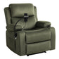 Charon Recliner Chair Heated Massage Chair with Phone Holder Velvet - Green