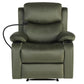 Charon Recliner Chair Heated Massage Chair with Phone Holder Velvet - Green