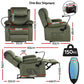 Charon Recliner Chair Heated Massage Chair with Phone Holder Velvet - Green