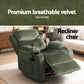 Charon Recliner Chair Heated Massage Chair with Phone Holder Velvet - Green