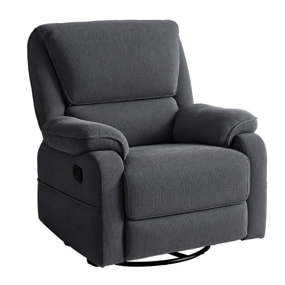 Clotho Rocking Recliner Chair 360 Swivel Massage Heated Reclining Chairs - Grey