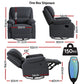 Clotho Rocking Recliner Chair 360 Swivel Massage Heated Reclining Chairs - Grey