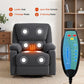 Clotho Rocking Recliner Chair 360 Swivel Massage Heated Reclining Chairs - Grey