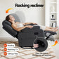 Clotho Rocking Recliner Chair 360 Swivel Massage Heated Reclining Chairs - Grey