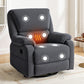 Clotho Rocking Recliner Chair 360 Swivel Massage Heated Reclining Chairs - Grey