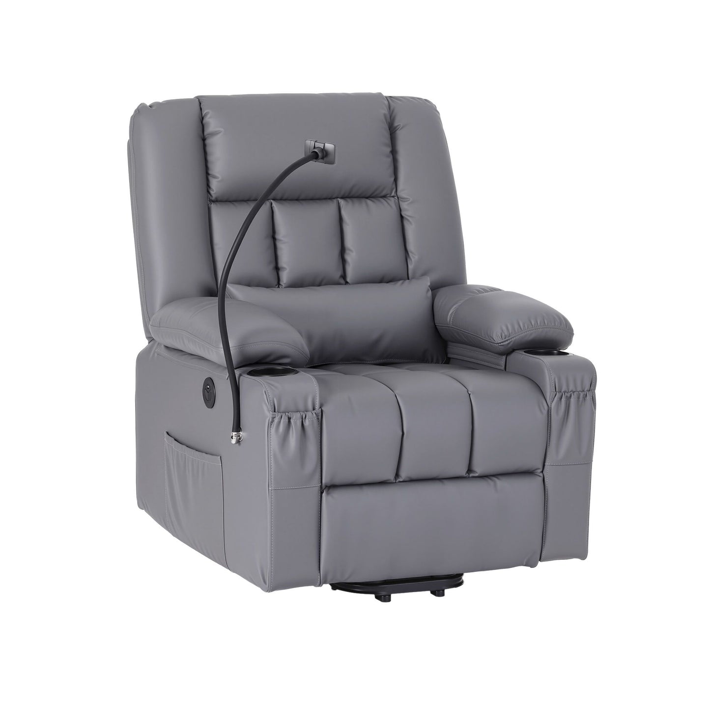 Faunus Power Lift Recliner Chair with Massage and Heat for Elderly, Electric Sofa Reclining Chair - Grey