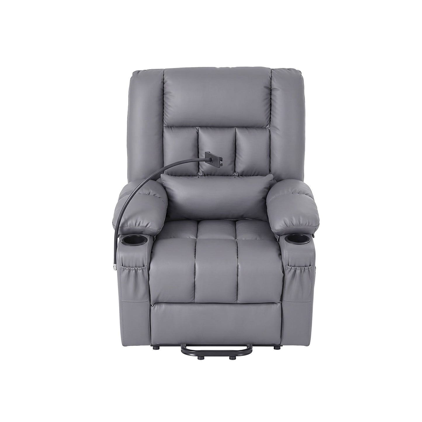 Faunus Power Lift Recliner Chair with Massage and Heat for Elderly, Electric Sofa Reclining Chair - Grey