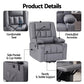Faunus Power Lift Recliner Chair with Massage and Heat for Elderly, Electric Sofa Reclining Chair - Grey