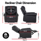 Harmonia Leather Manual Recliner Chair with USB Charge Port, Overstuffed Armchair Sofa - Black