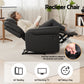 Harmonia Leather Manual Recliner Chair with USB Charge Port, Overstuffed Armchair Sofa - Black