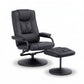 Hypnos Recliner with Ottoman 360-Degree Swivel Recliner Chair and Ottoman Set PU Leather - Black