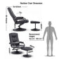 Hypnos Recliner with Ottoman 360-Degree Swivel Recliner Chair and Ottoman Set PU Leather - Black