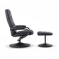 Hypnos Recliner with Ottoman 360-Degree Swivel Recliner Chair and Ottoman Set PU Leather - Black
