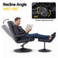 Hypnos Recliner with Ottoman 360-Degree Swivel Recliner Chair and Ottoman Set PU Leather - Black