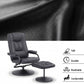 Hypnos Recliner with Ottoman 360-Degree Swivel Recliner Chair and Ottoman Set PU Leather - Black