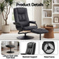 Hypnos Recliner with Ottoman 360-Degree Swivel Recliner Chair and Ottoman Set PU Leather - Black