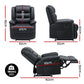 Nixie Manual Recliner Chair Leather Reclining Sofa with 16color LED - Black