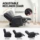 Nixie Manual Recliner Chair Leather Reclining Sofa with 16color LED - Black