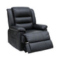 Nixie Manual Recliner Chair Leather Reclining Sofa with 16color LED - Black