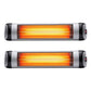 Set of 2 Electric Radiant Strip Heater Indoor Outdoor Patio Remote Control 1500W