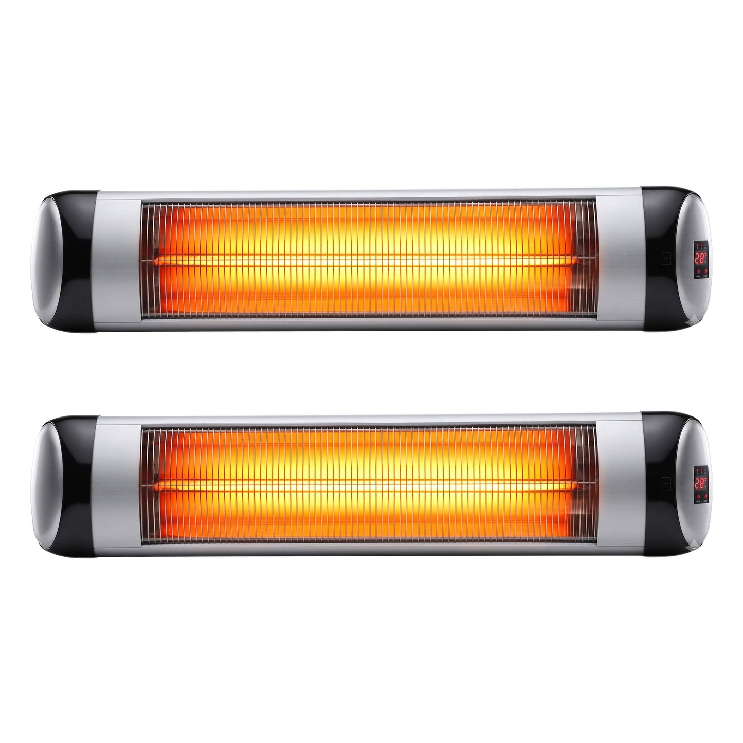 Set of 2 Electric Radiant Strip Heater Indoor Outdoor Patio Remote Control 1500W