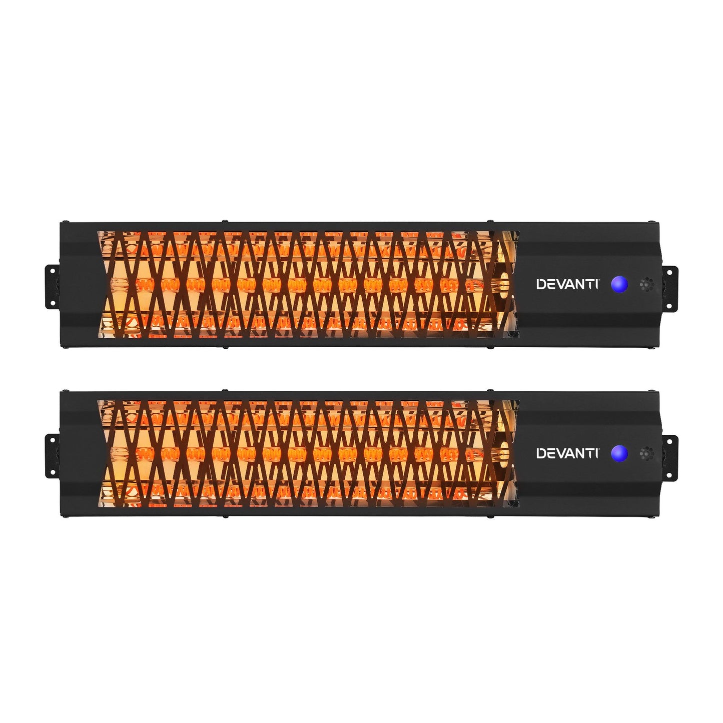 Set of 2 Electric Strip Heater Radiant Infrared Heaters 2000W