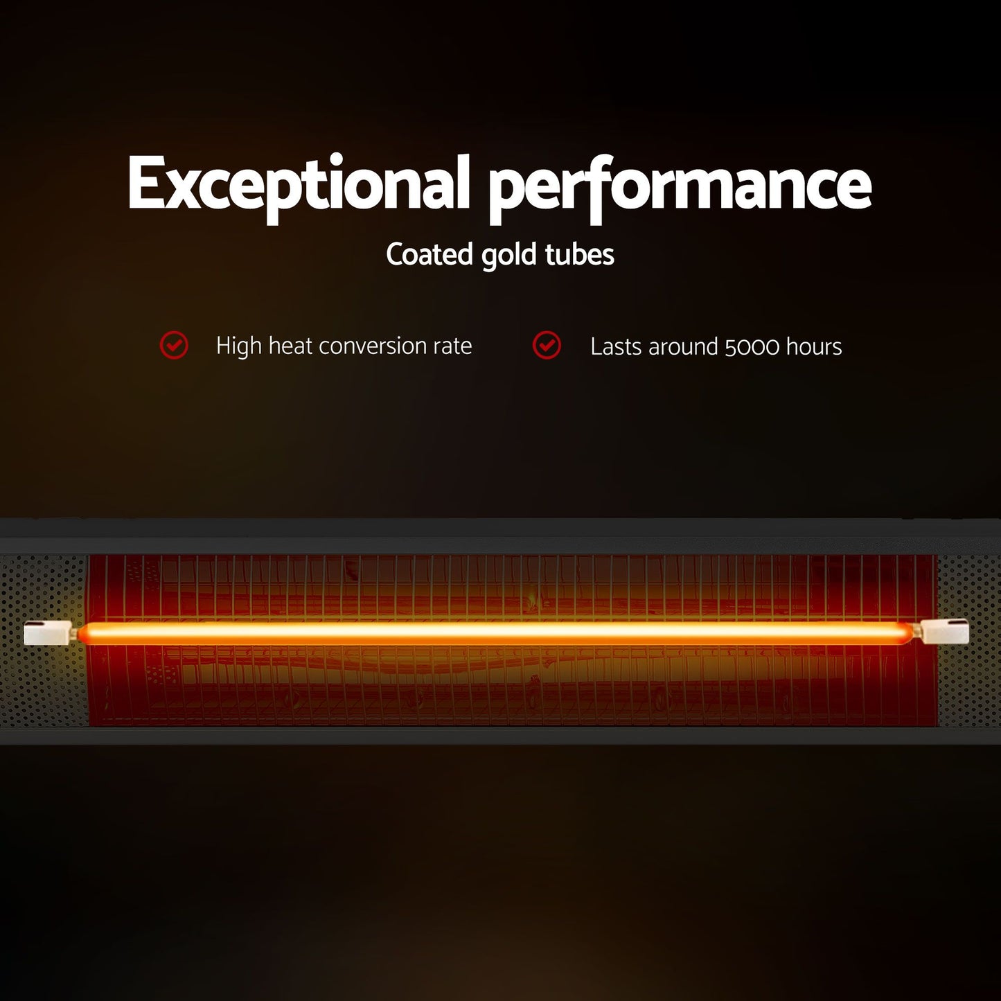 Set of 2 Electric Strip Heater Radiant Infrared Heaters Remote Control 3000W