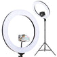 Ring Light 19" LED 5800Lm Black Dimmable Diva With Stand Make Up Studio Video
