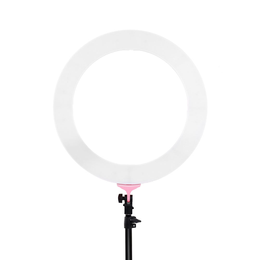 Ring Light 19" LED 5800Lm Dimmable Diva With Stand Make Up Studio Video Pink