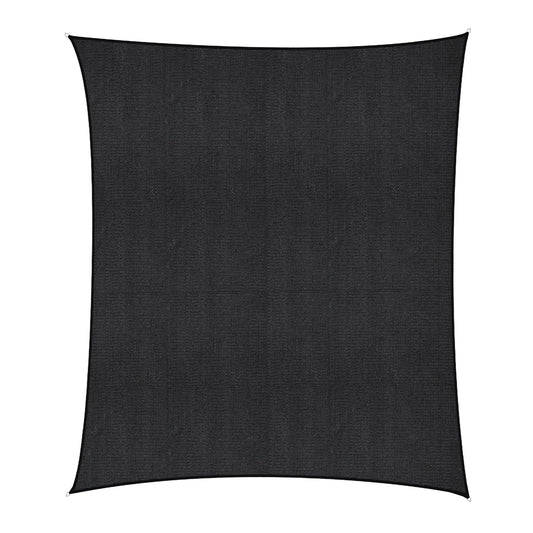 Instahut Sun Shade Sail Cloth 98% UV Block Outdoor Canopy Rectangle 5X6M Black