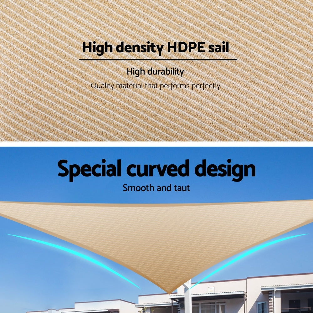 Instahut Shade Sail Cloth Shade cloth Triangle Sun Canopy 6.1x6.1x6.1M