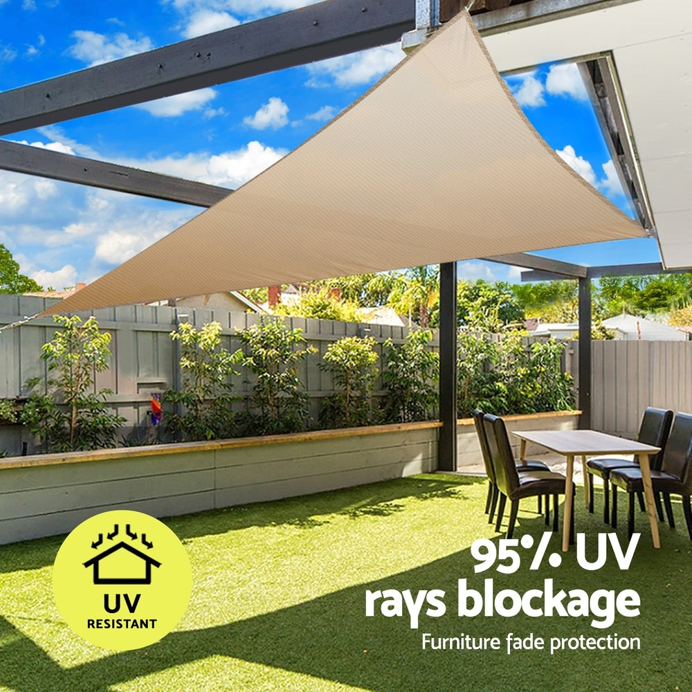 Instahut Shade Sail Cloth Shade cloth Triangle Sun Canopy 6.1x6.1x6.1M