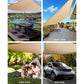 4x5m Shade Sail Sun Shade Cloth Canopy 280gsm Sand